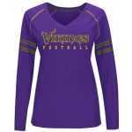 Vikings Women's Deep Fade Route V-neck Long Sleeve Top