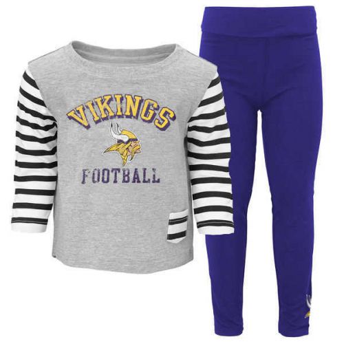 Vikings Infant Little Big Girl Pant  Set